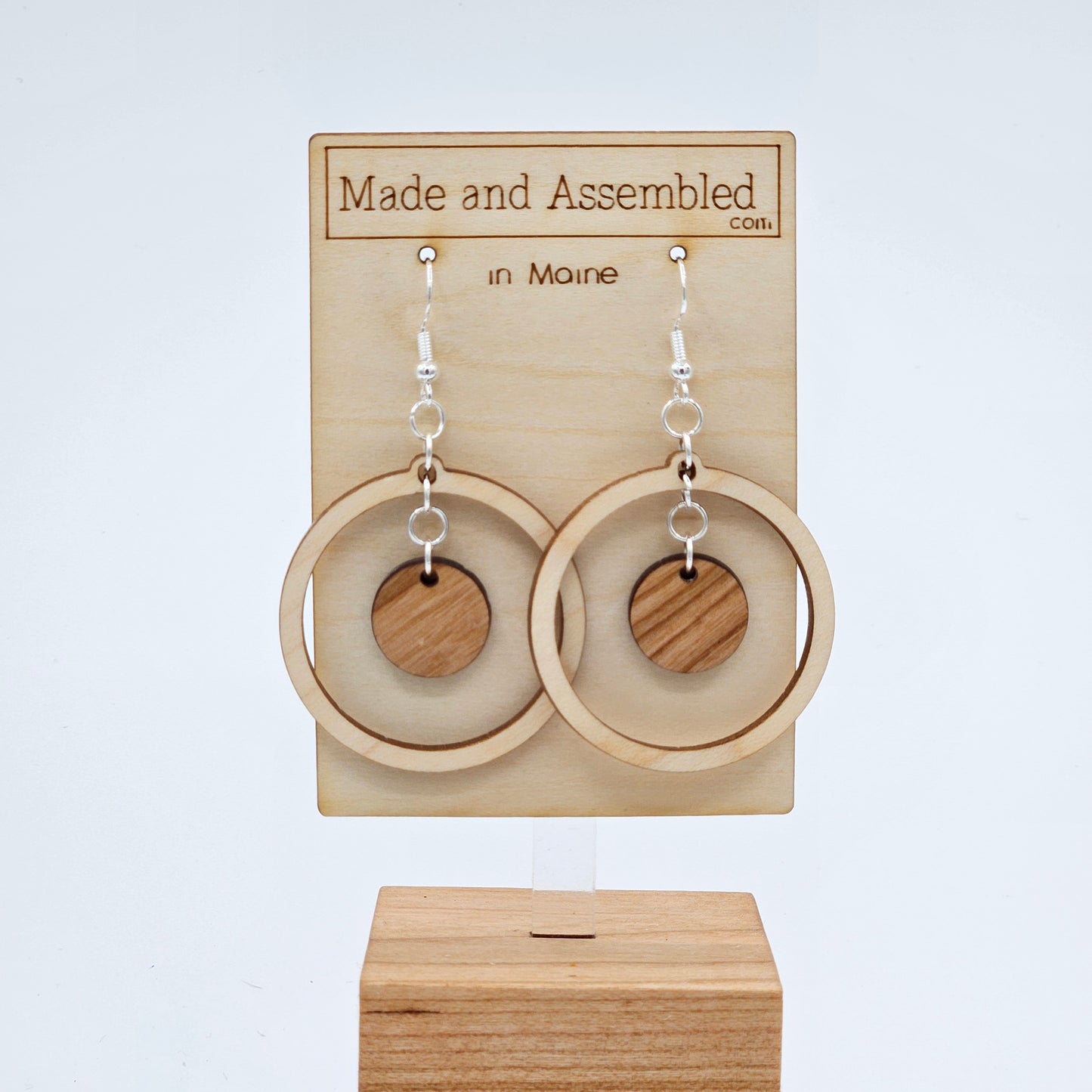 Wooden Earrings - Double Circles