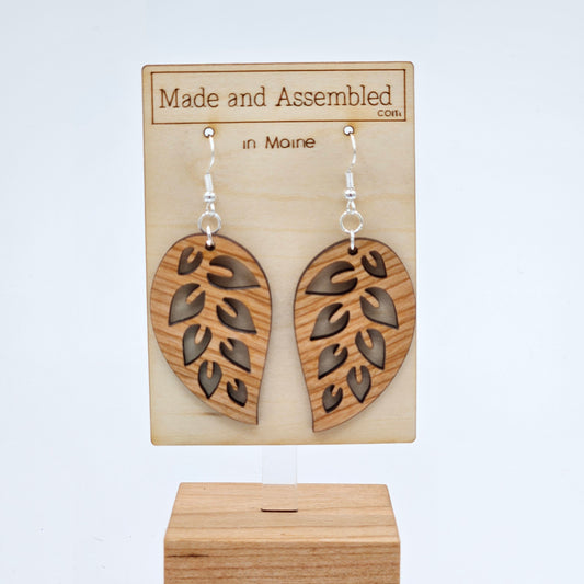 Wood Earrings - Leaves